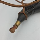 Powder Horn 12  Black white Historical Musket Reenactors Replica   Leather Sling
