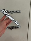 3pcs Snap-on Tool Box Logo Emblem Chrome Silver Badge Decal 8  Inch Long - New