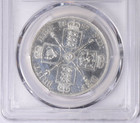 1887 Great Britain Silver Double Florin Jubilee Head Arabic 1 Pcgs Unc Details