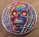 Colorful Skull   Skeleton Middle Finger  Hobo Nickel Coin  Abstract Art Craft