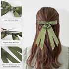 12 Pcs Double Layer Hair Accessories - Silky Satin Ribbon Bow Clips With Long Ta