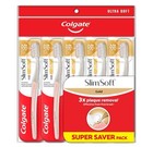 Colgate Slimsoft Charcoal Gold Toothbrush 5 Pack Ultra Soft Bristles Gum Care