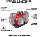 New Milwaukee 48-59-1806 M18 Six Pack Sequential Charger Genuine 18 Volt 6 Ports