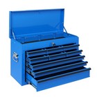 9 Drawers Tool Box portable Metal Toolbox  Multi-function Top Storage Tray W key