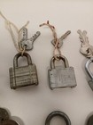 14 Vintage Lot  Padlock  Yale Jaymaker Ajax Rustless Locks W  Keys Antique Mixed