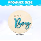 It s A Boy Sign  Wooden Birth Announcement Round Diameter 10cm 3 94in  Blue