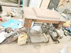 Singer Antique Treadle Sewing Machine In Wood Cabinet Cast Iron Base Pre-1930