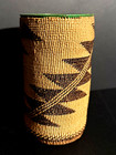 Unique No  California Hupa Basket Vase  Bear Grass   Maidenhair Fern  Excellent 