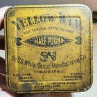 Rare Antique Yellow Wax S s  White Dental Mfg  Co  Patent 1879 Somers Bros  Tin