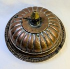 Antique Ottoman Empire Tinned Copper Lidded Bowl Islamic Craft Signed Arabic 