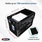 Case Of 5 Bcw Black Short Comic Book Box Bins - Heavy Duty Acid Free Plastic