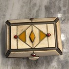 Antique Vintage Egyptian Moroccan Jewellery Box Camel Bone   Brass Casket Rare