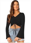 Womens Ladies Long Sleeve Stretch Plain Scoop Neck T Shirt Top Assorted 8-26