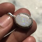 Natural Australian Multi Opal 925 Solid Sterling Silver Pendant Stone Size 17x12
