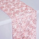 Blush 14x108  Ribbon Roses Table Runner Fancy Wedding Party Linens Supplies