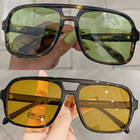 Retro Aviator Sunglasses Set Of 2 - Men Women Vintage 70s Square Sunglasses