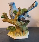 Painted Ceramic Blue Jay Figurine