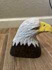 Wooden Carved American Eagle Bust Handmade Painted
