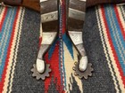 Working Texas Style Silver Overlaid Spurs W  Leather Straps