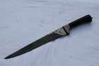 Vintage Mughal Kard Dagger Indo-persian Iron Blade Silver Damascened  Wood Grip