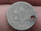 1852 Three 3 Cent Silver Trime- 3cs  Good vg Details