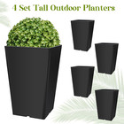 Set Of 4 Tall Outdoor Planters 15 8 Inches Tall Front Porch Planters Heavy Duty 