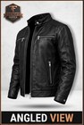 Men s Real Leather Jacket Motorcycle Biker Coat Classic Vintage Slim Fit