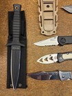 Small Lot Mixed Pocketknives   Fixed Blade karambit Saw W  Sheaths