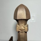 Vintage Antique Cast Iron Jewel 1109 Marked Signed Fireplace Andirons Firedogs