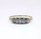 Art Deco Vintage Style Lab Created Diamond 14k Yellow Gold Fn Engagement Ring