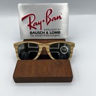 Vintage Ray Ban Bl Wayfarer Woodies Light Tiki Frame Front Nos 5022 G15 Usa