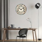 16 Inch Large Wooden Burlywood Roman Numeral Wall Clock  Village Farmhouse Clock