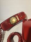 Vintage Rotary Dial Phone Itt Telephone Slim Line Dark Red Mcm Usa 70s Untested