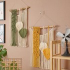 Macrame Wall Hanging Leaves Large Chic Boho Home Decor Handmade Woven Tapestry