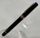 Omas 1930 Gentleman Fountain Pen Black W gold Greek Key Pattern 14k Nib M