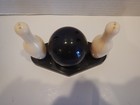 Vintage Bowling Pin Ball Salt Pepper Shakers W  Bowl Plastic Novelty Set