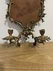 Vintage Victorian Ornate Brass Candle Holder picture mirror Frame