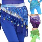 Hot Belly Dancer Hip Scarf Tassel Fringe Sequin   Coin Costume Practice Skirt