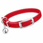 Leather Cat Collar With Bell Adjustable 6-7  Kitten Safety Collar Small Cats