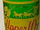 Vintage 1950s Upper 10 Bottle 10oz Carriage Label  Rare Seam Goes Thru Acl Label