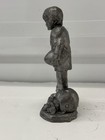 Vintage Pewter Figurine  Boy With Football  Michael Ricker Limited Edition 1985