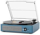 Vintage Vinyl Record Player With Bluetooth  3-speed Turntable   Stereo Speakers 