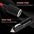 12ft 12v Cigarette Lighter Extension Cord Cable Dc Power Heavy Duty Socket Plug 