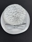Lily   Taylor Hat Dress Womens One Size Light Silver Lace Bow Church Formal New