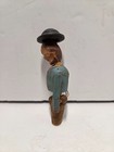 Vintage Mechanical Bottle Stopper Wooden Cork Carved Man Folk Art Anri Wood 6 