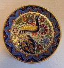 Peacock Bird Decorative Wall Plate Parperis Rhodes Greece Handmade Vintage