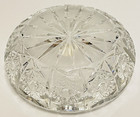Heavy Crystal Glass Cigar Cigarette Round Ashtray With Beautiful Designs 5 1 2 