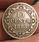 1888 Newfoundland 10 Cents Silver Coin