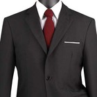 Lucci Men s Black 2 Button Classic Fit Poplin Polyester Suit - New