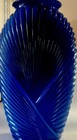 80s Art Deco  Revival Cobalt Blue Glass Vase